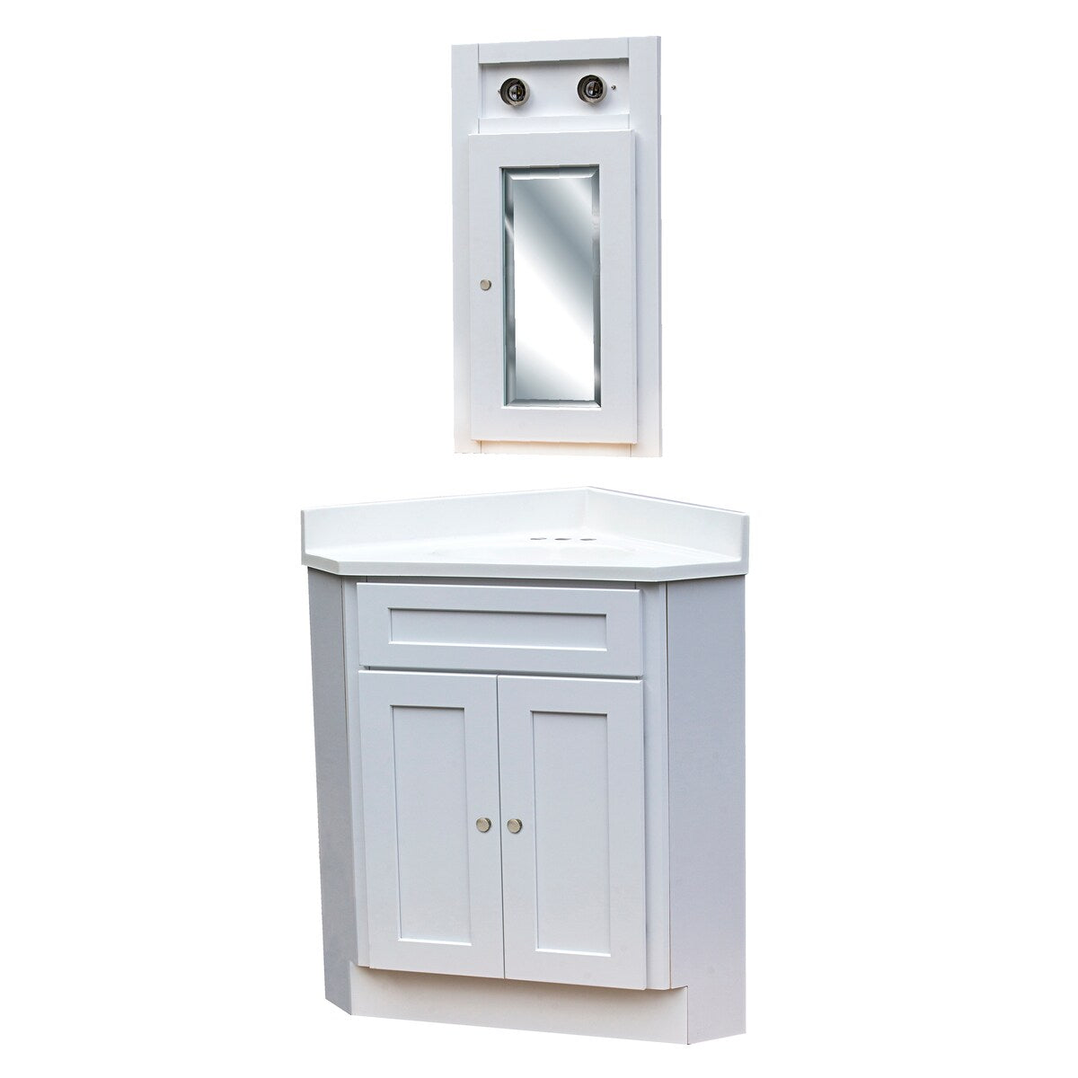 Ensemble de meuble-lavabo d'angle Shaker 3 pièces
