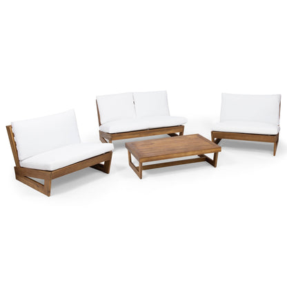 Salon de jardin Sherwood 4 places en bois par Christopher Knight Home