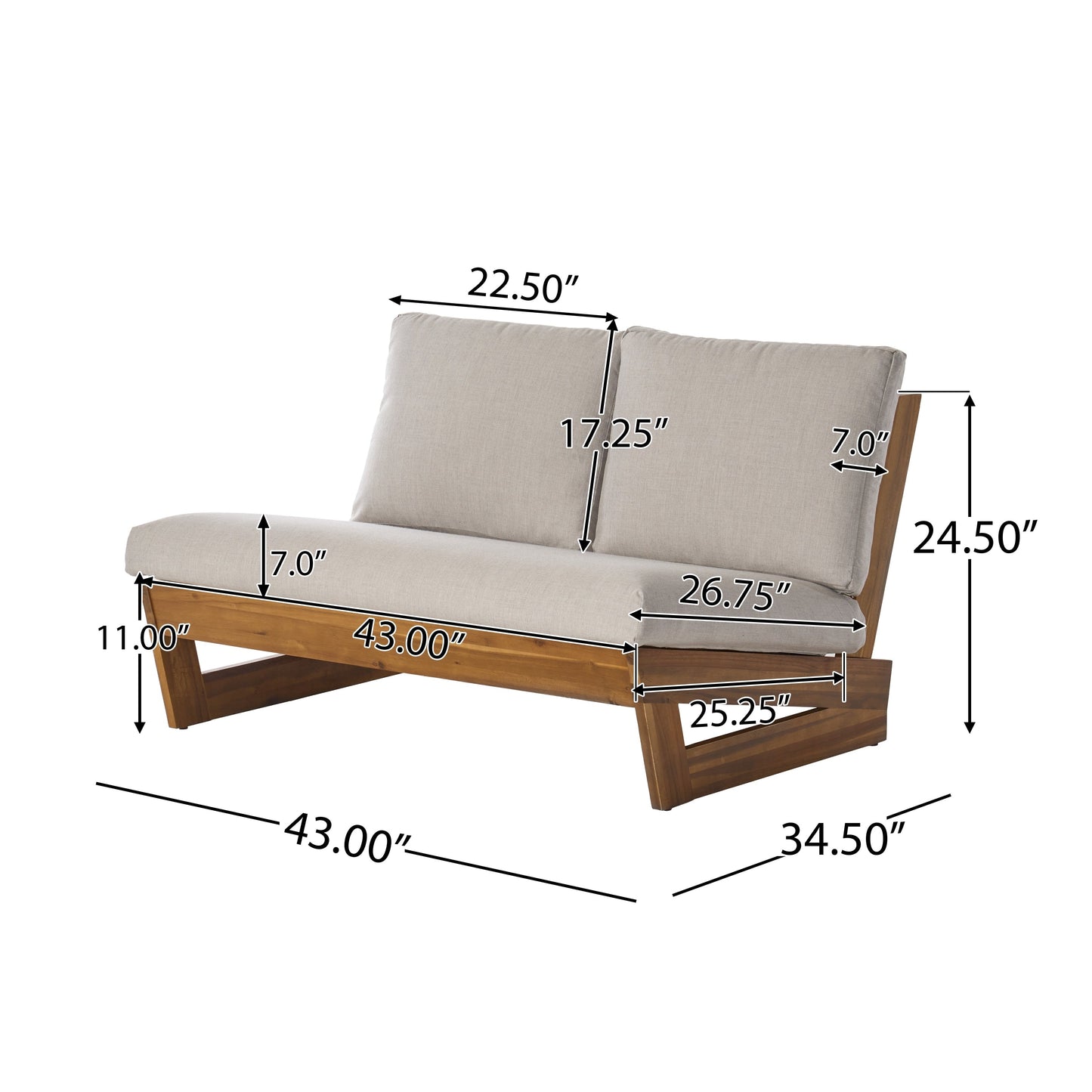 Salon de jardin Sherwood 4 places en bois par Christopher Knight Home