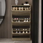 Meuble à chaussures étroit avec 3 portes rabattables, gain de place, 3 couleurs