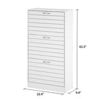 Meuble à chaussures étroit avec 3 portes rabattables, gain de place, 3 couleurs