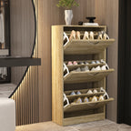 Meuble à chaussures étroit avec 3 portes rabattables, gain de place, 3 couleurs