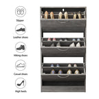 Meuble à chaussures étroit avec 3 portes rabattables, gain de place, 3 couleurs