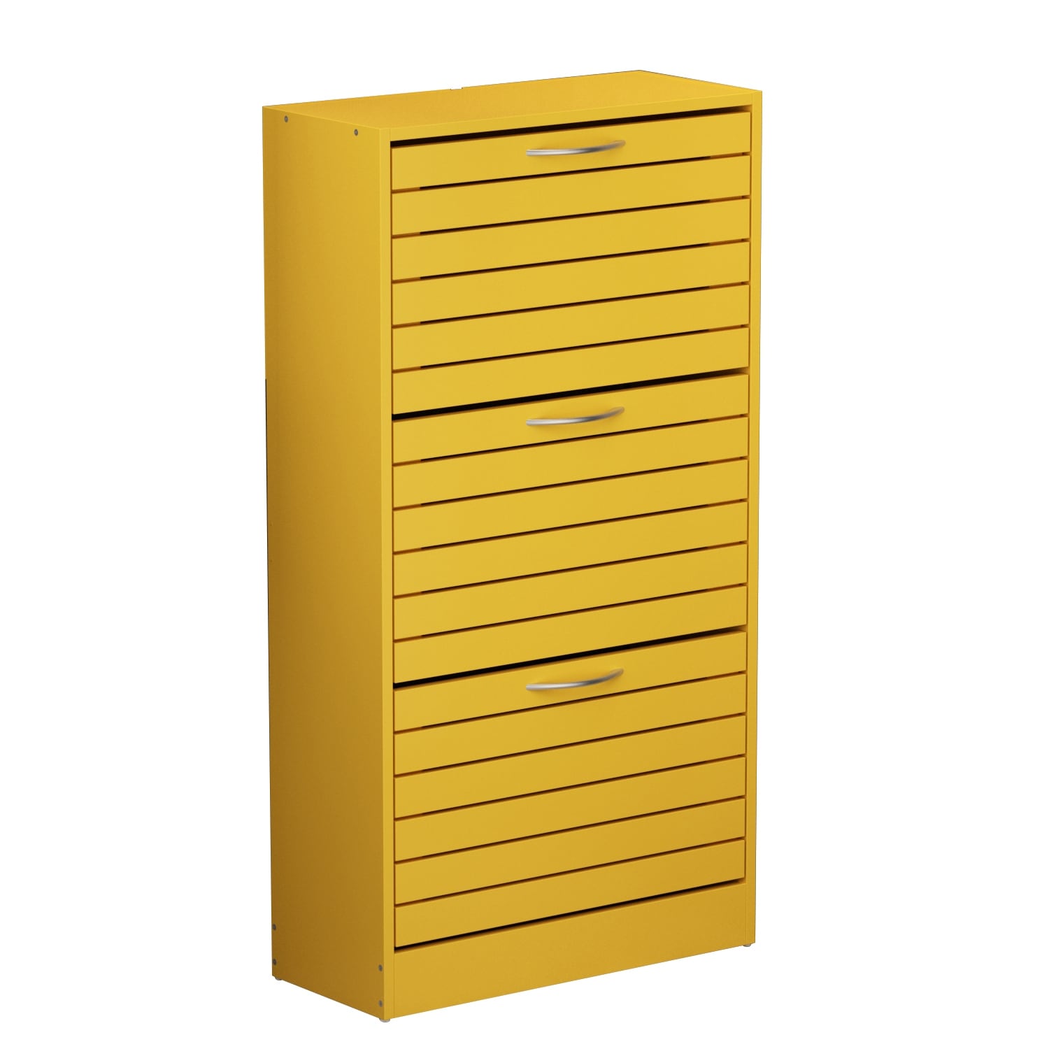 Meuble à chaussures étroit avec 3 portes rabattables, gain de place, 3 couleurs