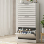 Meuble à chaussures étroit avec 3 portes rabattables, gain de place, 3 couleurs