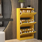 Meuble à chaussures étroit avec 3 portes rabattables, gain de place, 3 couleurs
