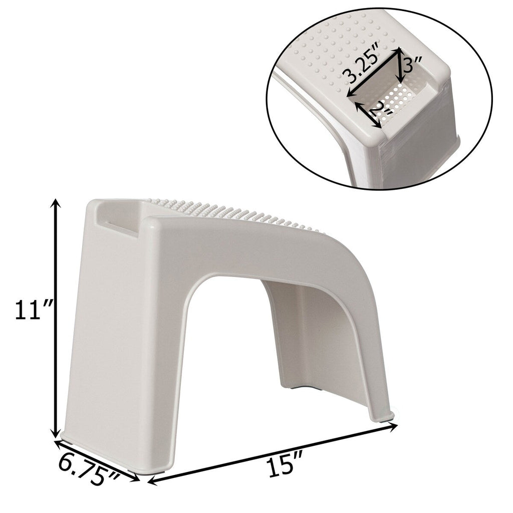 Repose-pieds de douche, tabouret de bain blanc pour se raser les jambes, repose-pieds de spa, tabouret de douche avec rangement