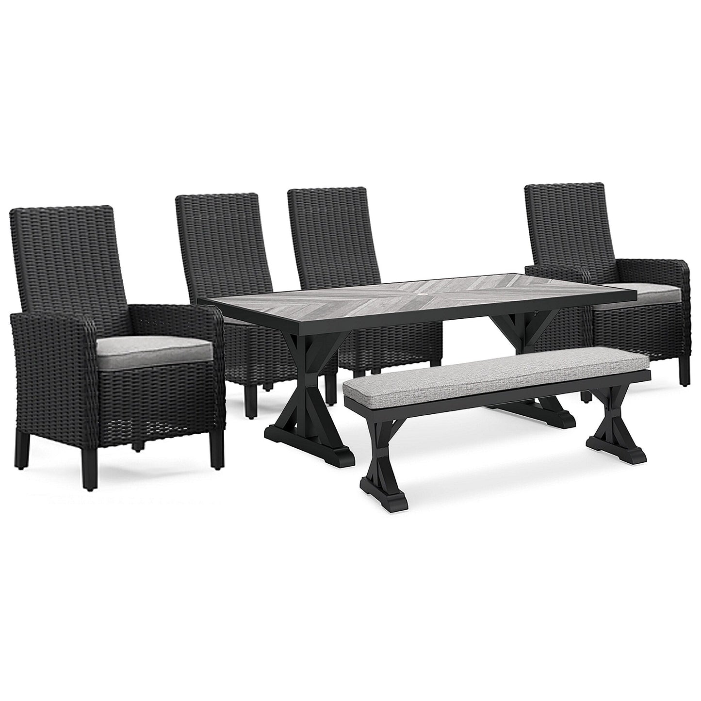 Ensemble de 6 sièges d'extérieur Signature Design by Ashley Beachcroft marron/beige