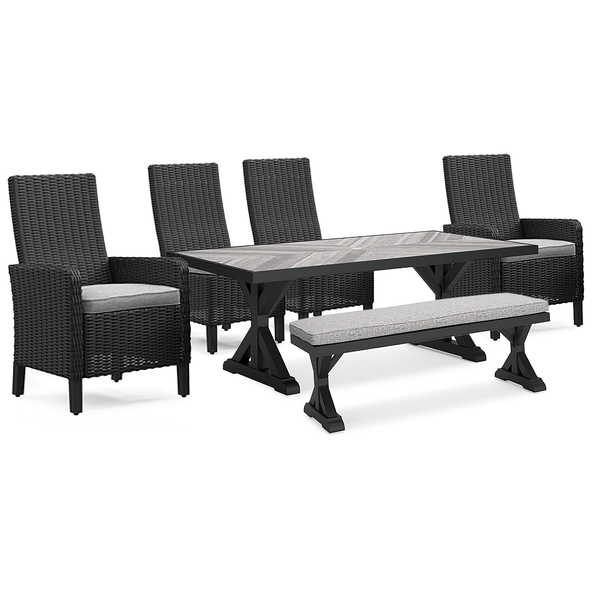 Ensemble de 6 sièges d'extérieur Signature Design by Ashley Beachcroft marron/beige