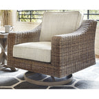 Ensemble de conversation d'extérieur 4 pièces Signature Design by Ashley Beachcroft marron/beige - 82,25 L x 37,75 P x 34,63 H