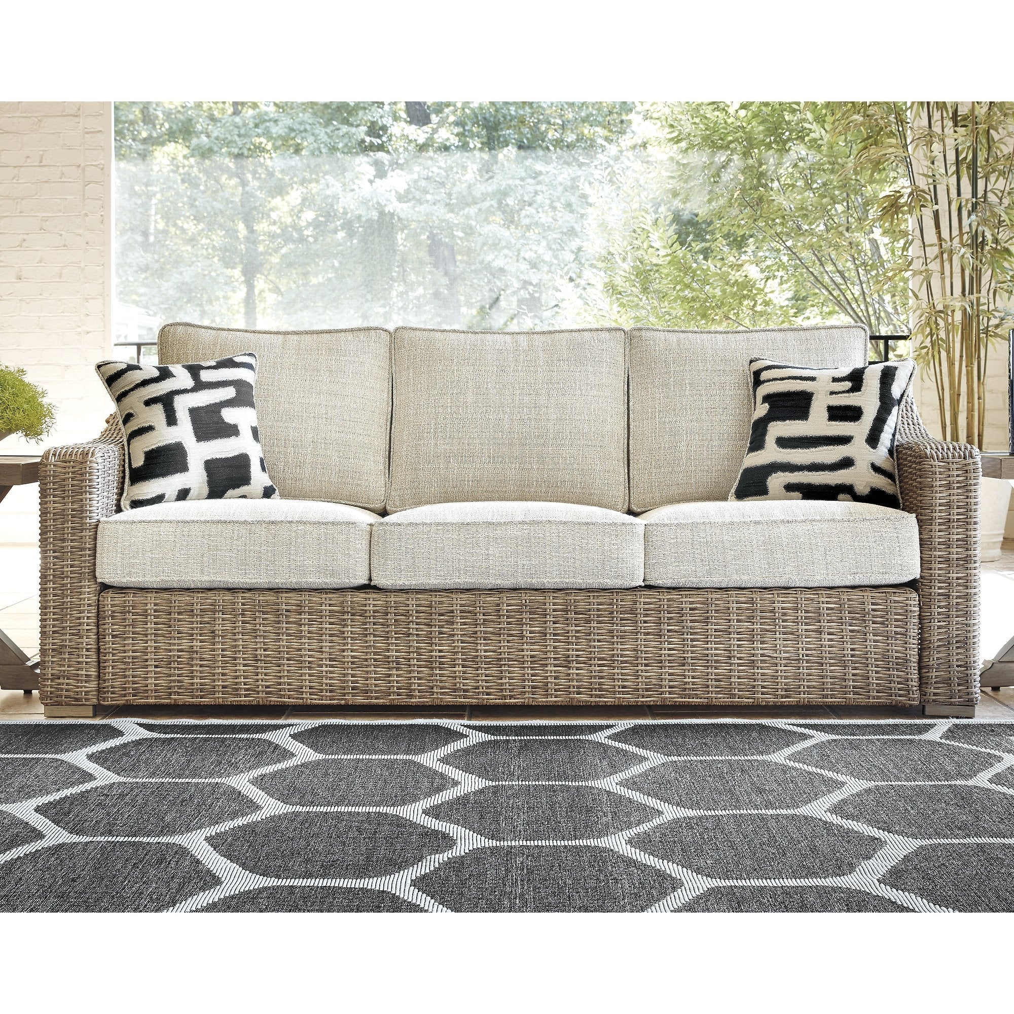 Ensemble de conversation d'extérieur 4 pièces Signature Design by Ashley Beachcroft marron/beige - 82,25 L x 37,75 P x 34,63 H