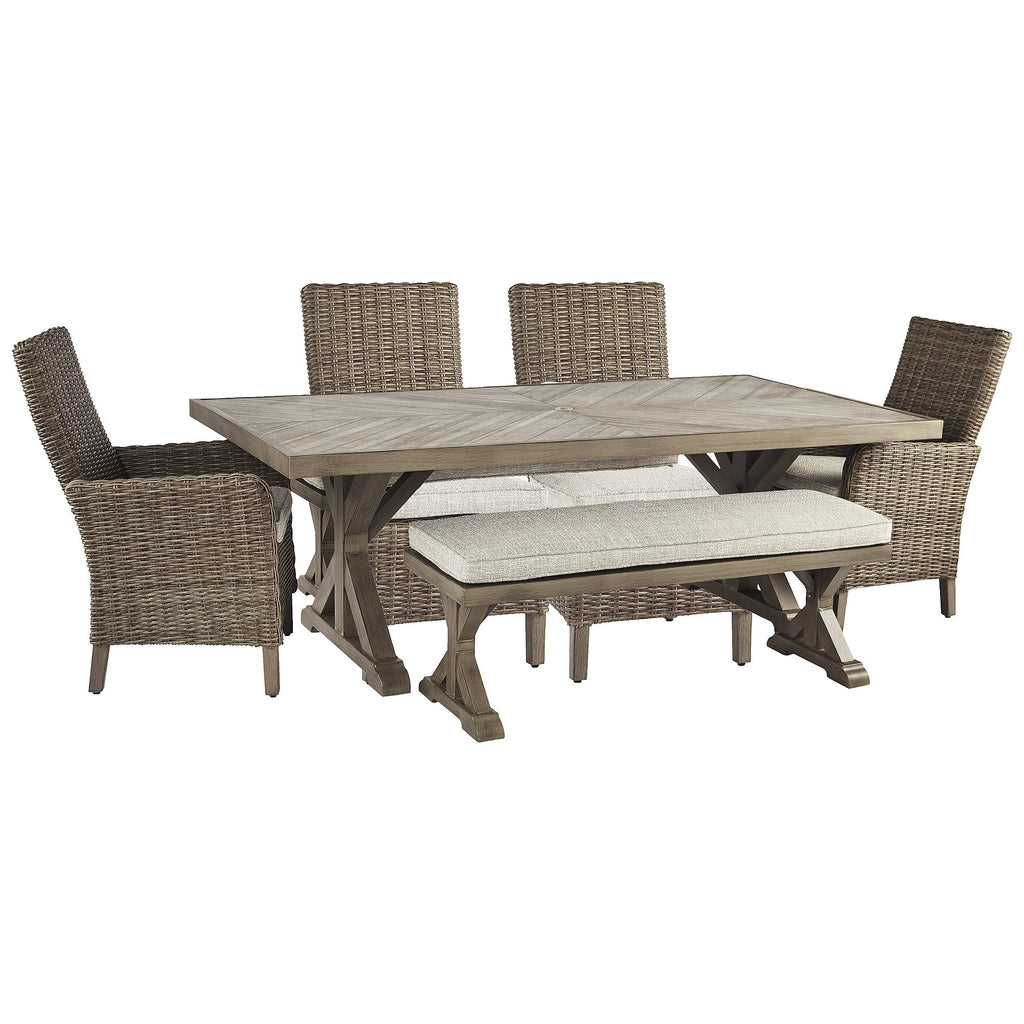 Ensemble de 6 sièges d'extérieur Signature Design by Ashley Beachcroft marron/beige