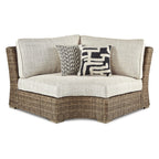 Ensemble de 8 sièges d'extérieur Signature Design by Ashley Beachcroft marron/beige - 107 L x 37,75 P x 34,63 H