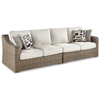 Ensemble de 8 sièges d'extérieur Signature Design by Ashley Beachcroft marron/beige - 107 L x 37,75 P x 34,63 H