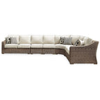 Ensemble de 8 sièges d'extérieur Signature Design by Ashley Beachcroft marron/beige - 107 L x 37,75 P x 34,63 H