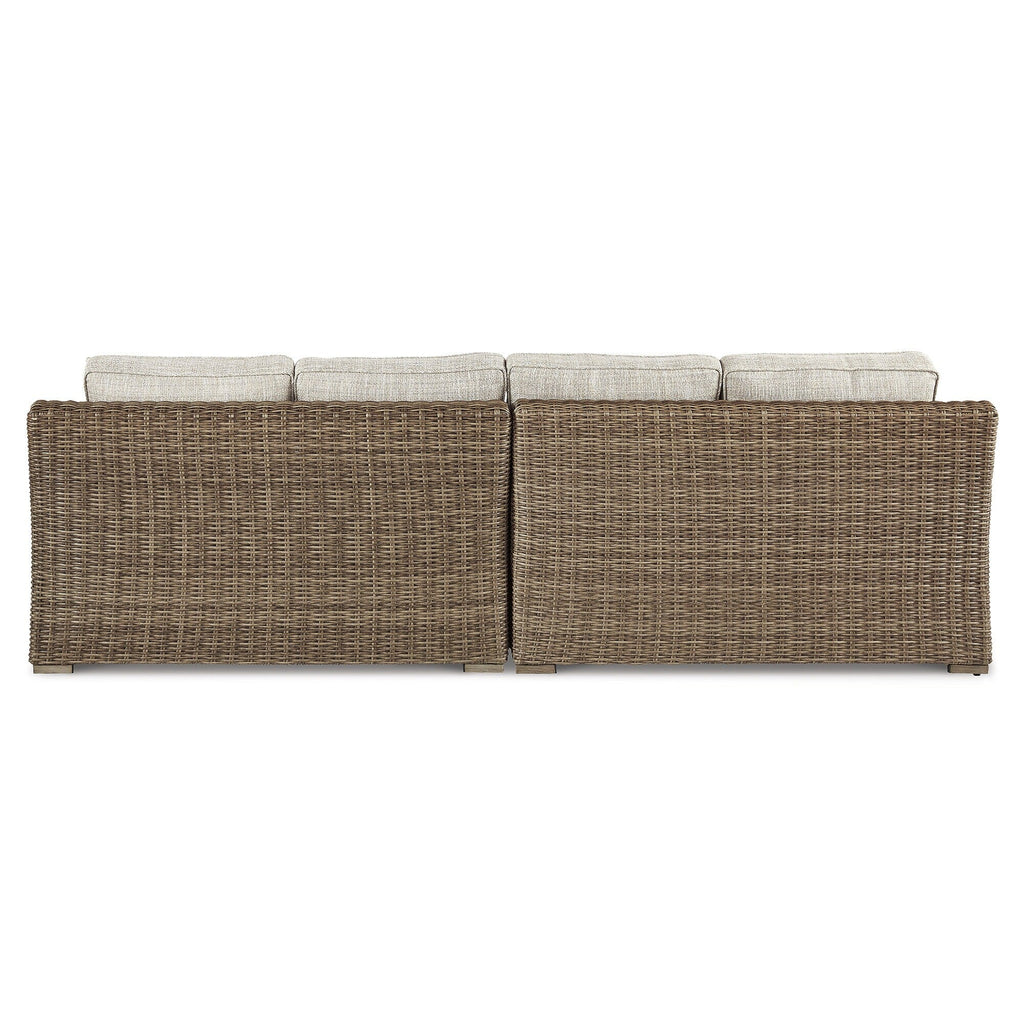 Ensemble de 8 sièges d'extérieur Signature Design by Ashley Beachcroft marron/beige - 107 L x 37,75 P x 34,63 H