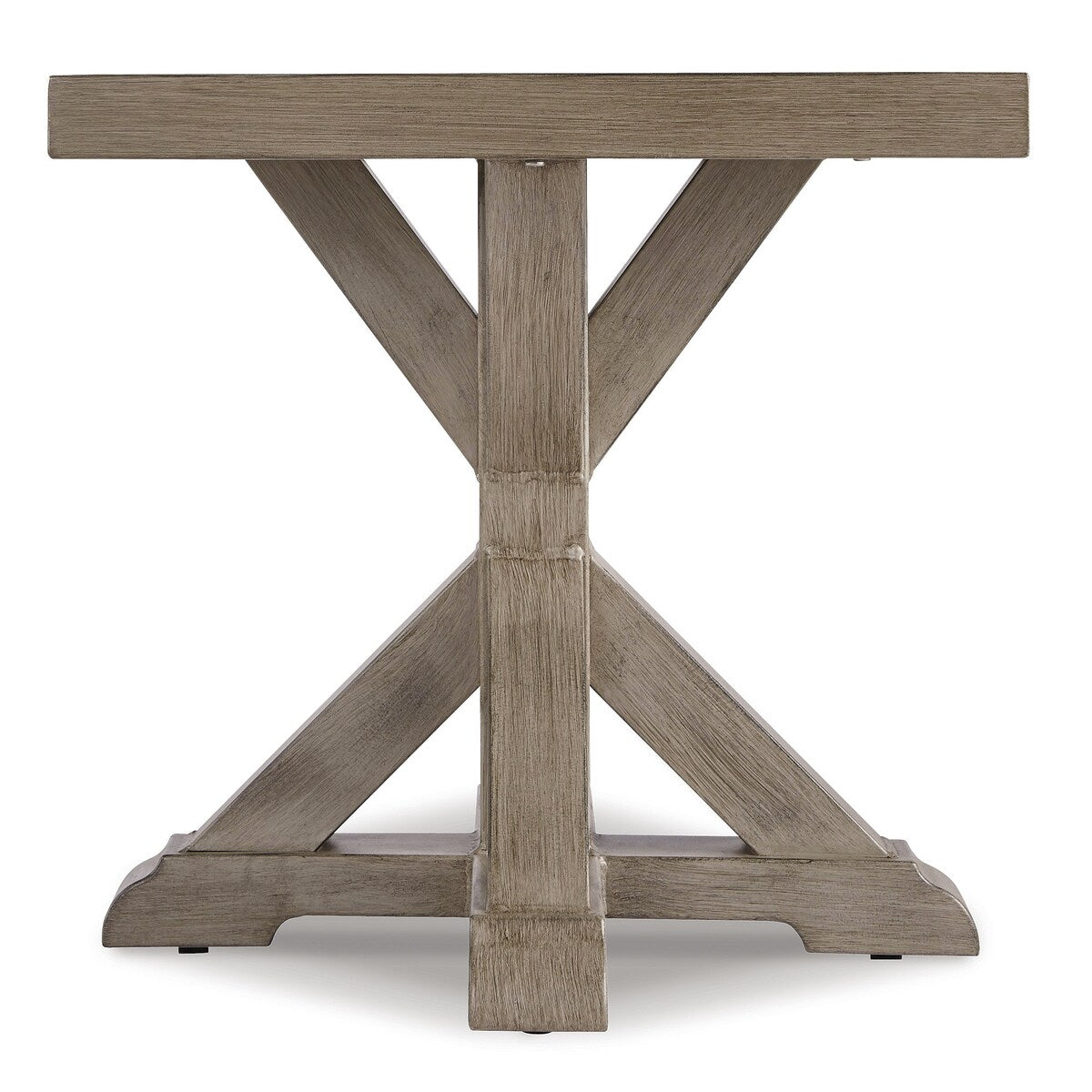 Canapé Beachcroft Nuvella marron/beige avec table basse et table d'appoint - 83 L x 37 P x 36 H