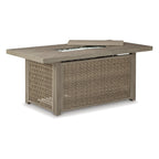 Canapé d'extérieur, chaises longues et foyer Signature Design by Ashley Beachcroft marron/beige - 83 L x 37 P x 36 H