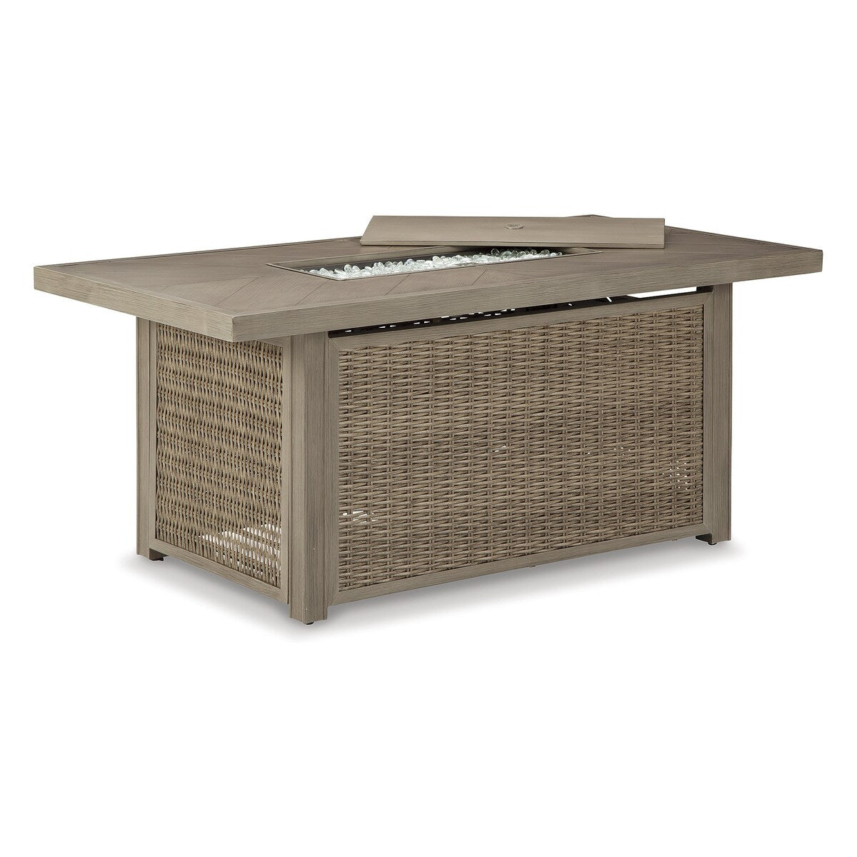 Canapé d'extérieur, chaises longues et foyer Signature Design by Ashley Beachcroft marron/beige - 83 L x 37 P x 36 H