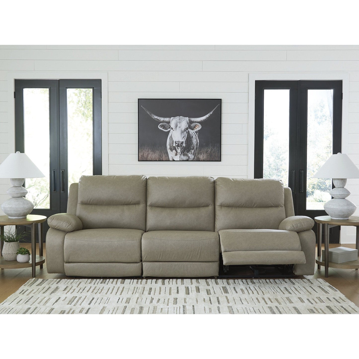 Canapé sectionnel inclinable électrique gris Signature Design by Ashley Brannigan, 3 pièces - 112 L x 41 P x 42 H