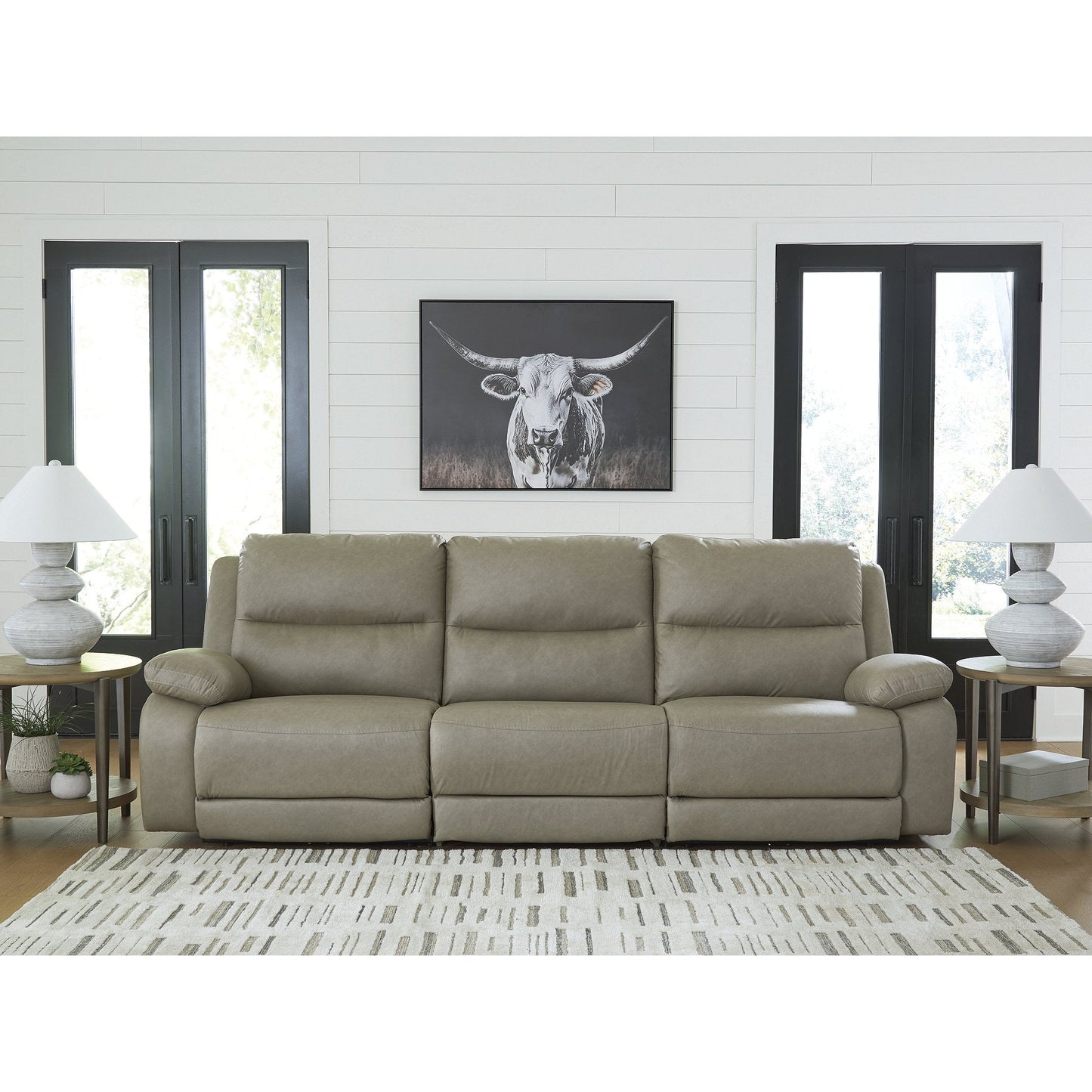 Canapé sectionnel inclinable électrique gris Signature Design by Ashley Brannigan, 3 pièces - 112 L x 41 P x 42 H