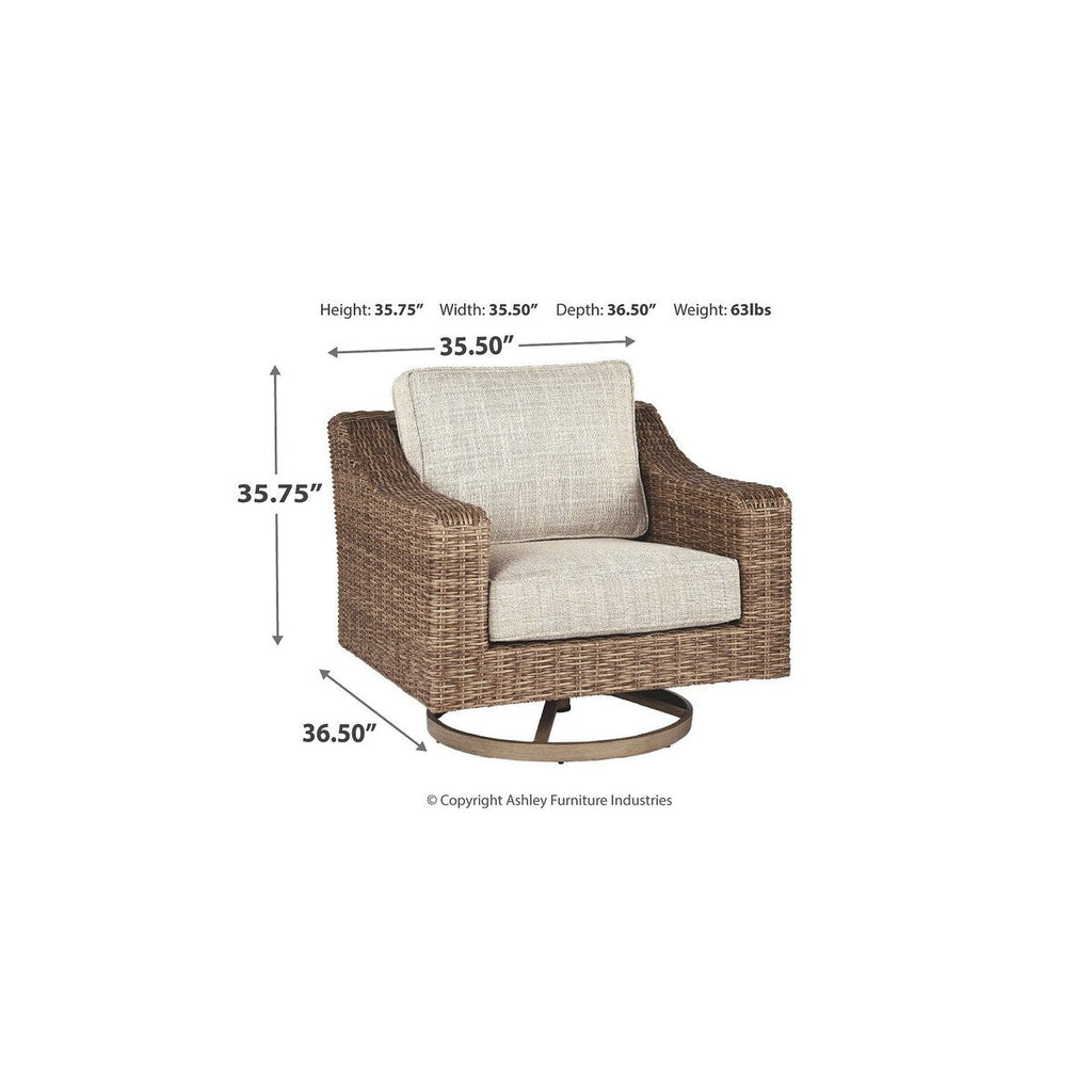 Canapé d'extérieur Signature Design by Ashley Beachcroft et 2 chaises longues avec table basse et 2 tables d'appoint