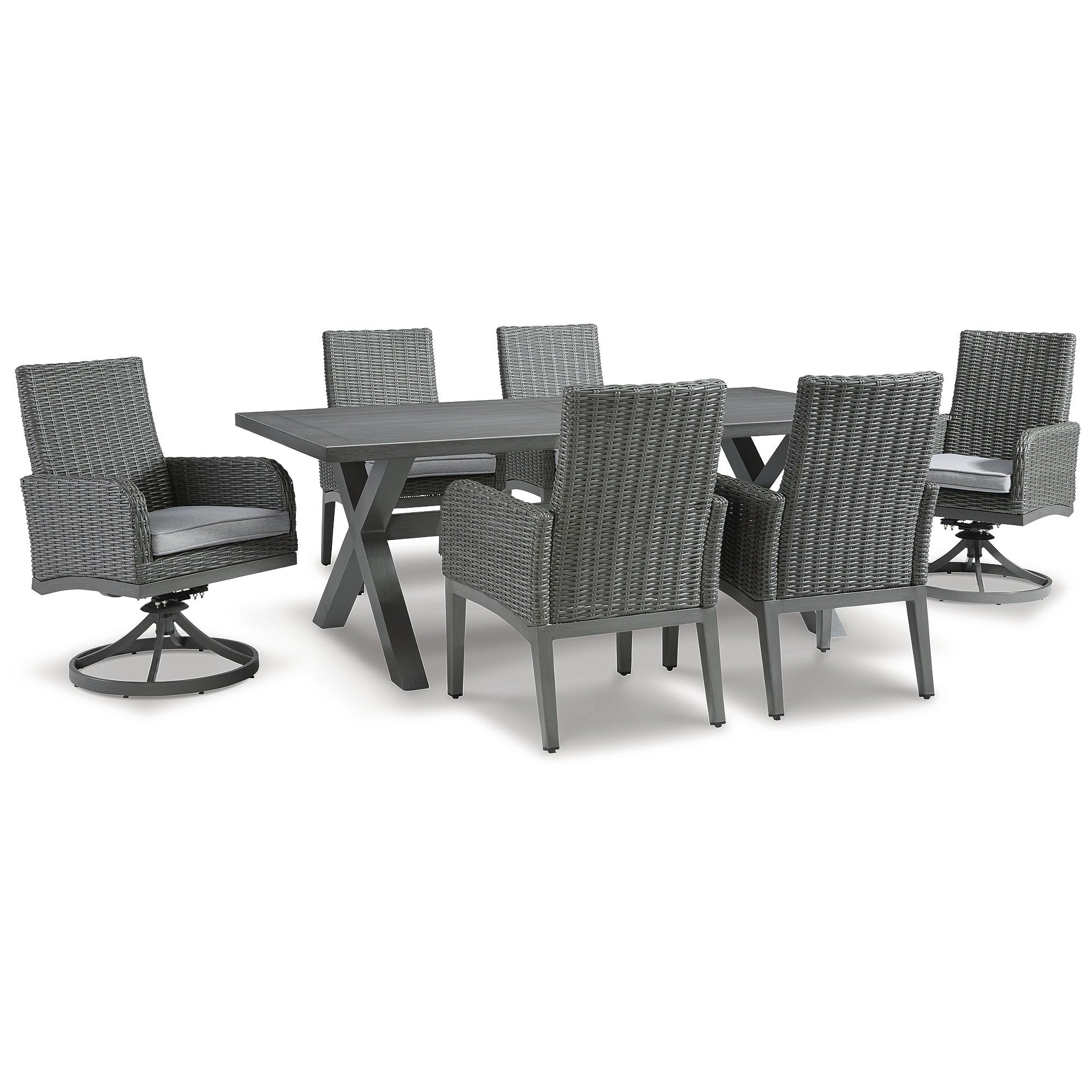 Ensemble de salle à manger d'extérieur Elite Park Gray, 7 pièces, Signature Design by Ashley - 80 l x 42 p x 29 h