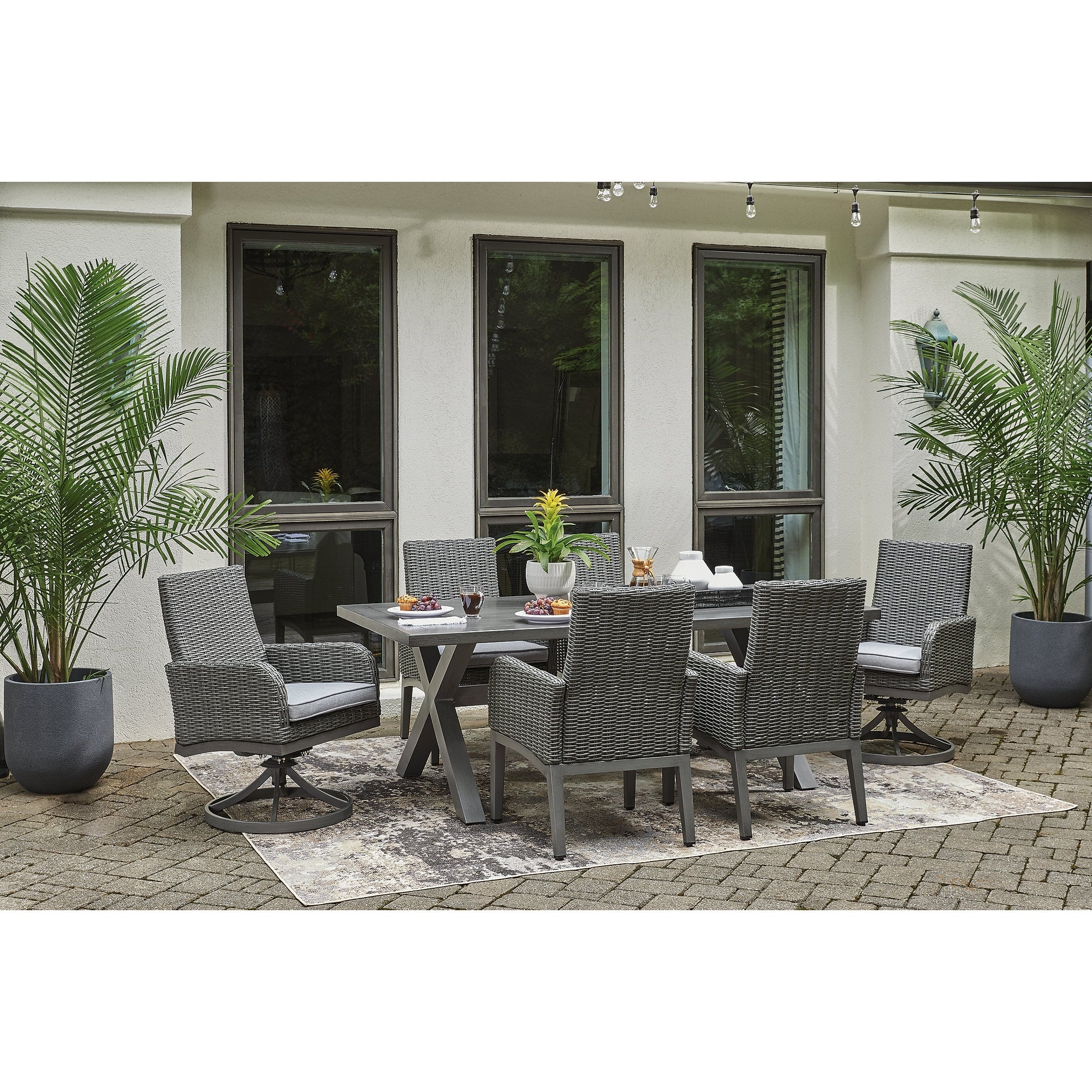 Ensemble de salle à manger d'extérieur Elite Park Gray, 7 pièces, Signature Design by Ashley - 80 l x 42 p x 29 h