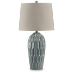 Lampe de table bleue Signature Design by Ashley Hadbury (lot de 2) - 14 L x 14 P x 26,75 H
