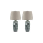 Lampe de table bleue Signature Design by Ashley Hadbury (lot de 2) - 14 L x 14 P x 26,75 H