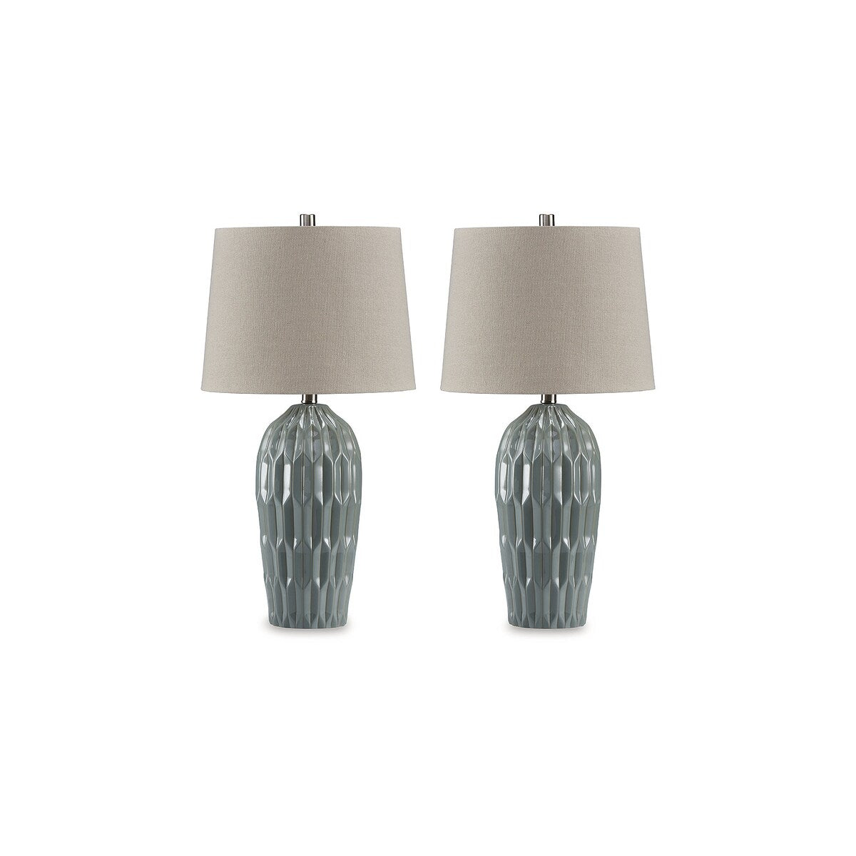 Lampe de table bleue Signature Design by Ashley Hadbury (lot de 2) - 14 L x 14 P x 26,75 H