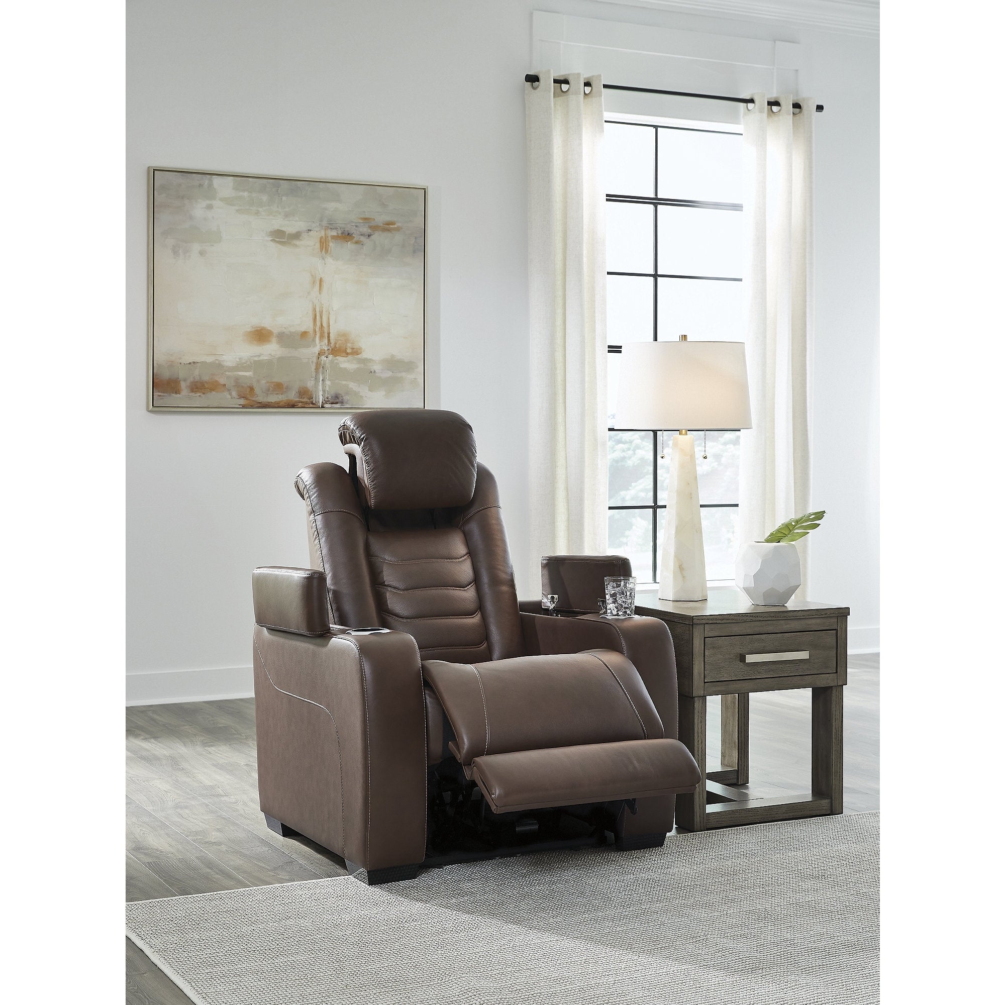 Fauteuil inclinable électrique Signature Design by Ashley à fort impact marron