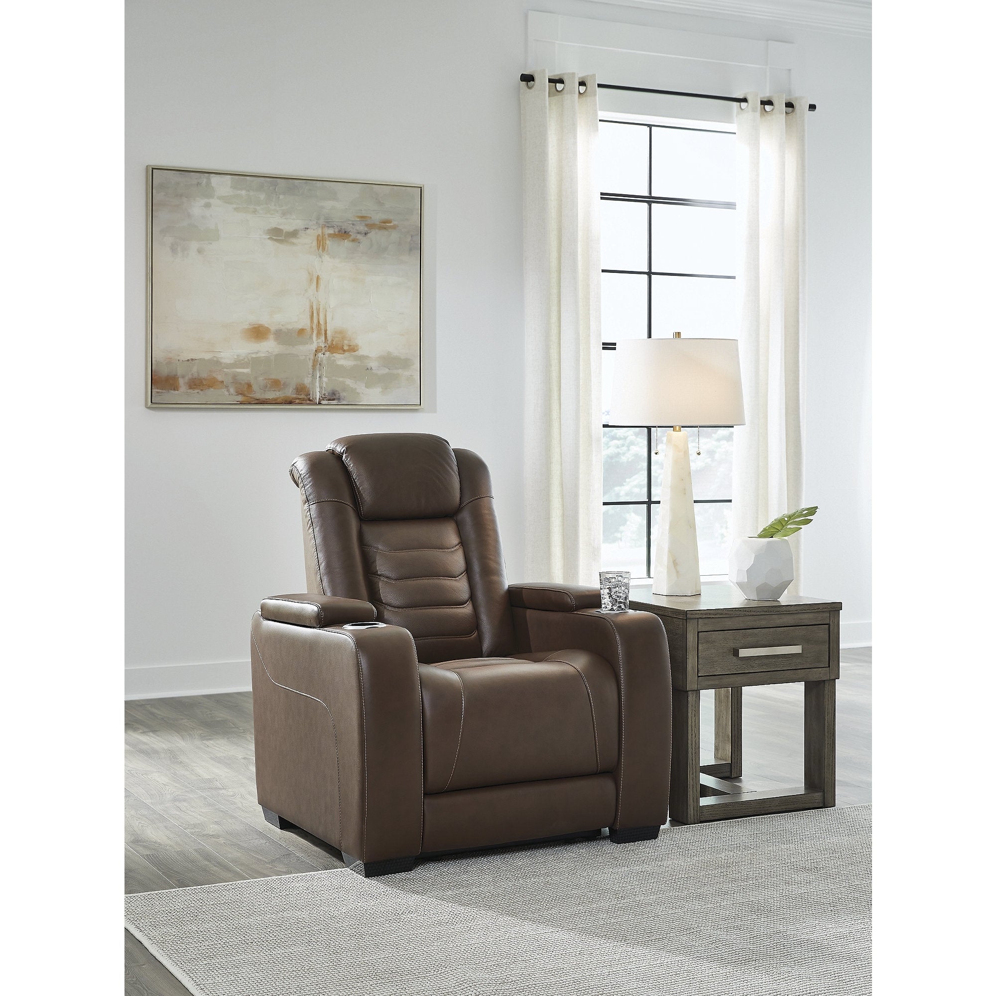 Fauteuil inclinable électrique Signature Design by Ashley à fort impact marron