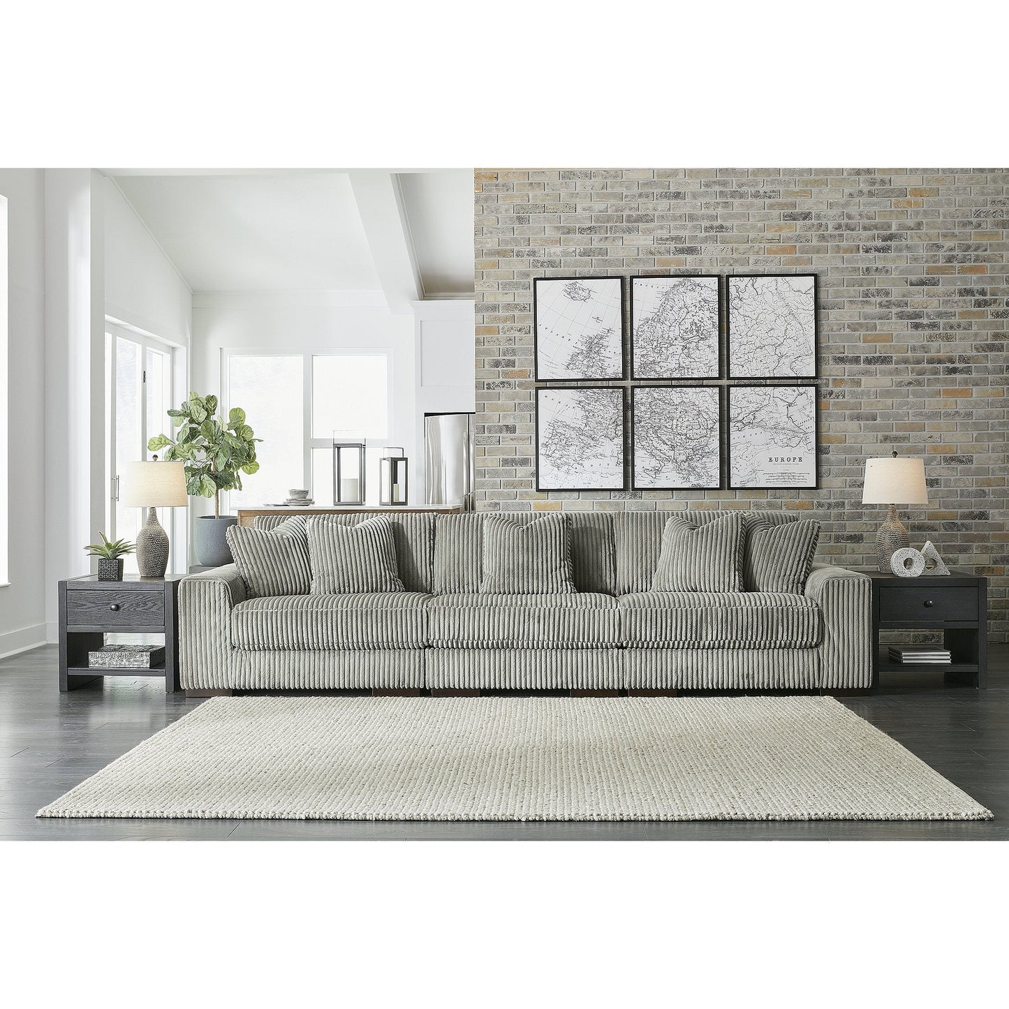 Canapé sectionnel gris Signature Design by Ashley Lindyn 3 pièces - 137 L x 43 P x 38 H