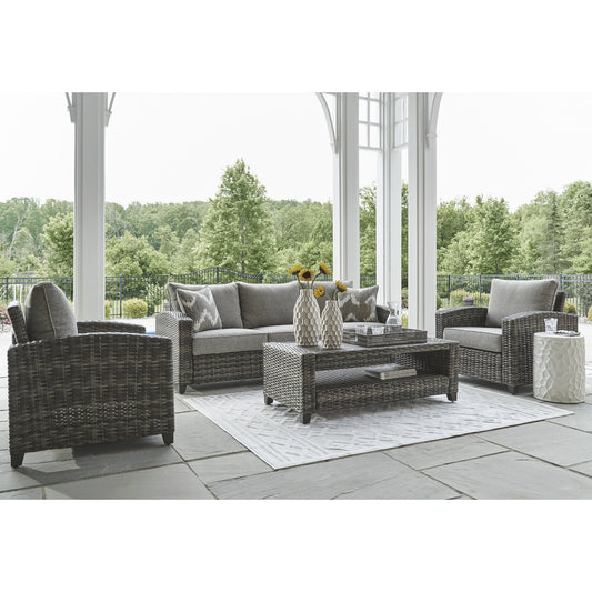 Ensemble de 4 canapés, chaises et table d'extérieur Oasis Court gris Signature Design by Ashley - 81,25 L x 30,63 P x 36 H
