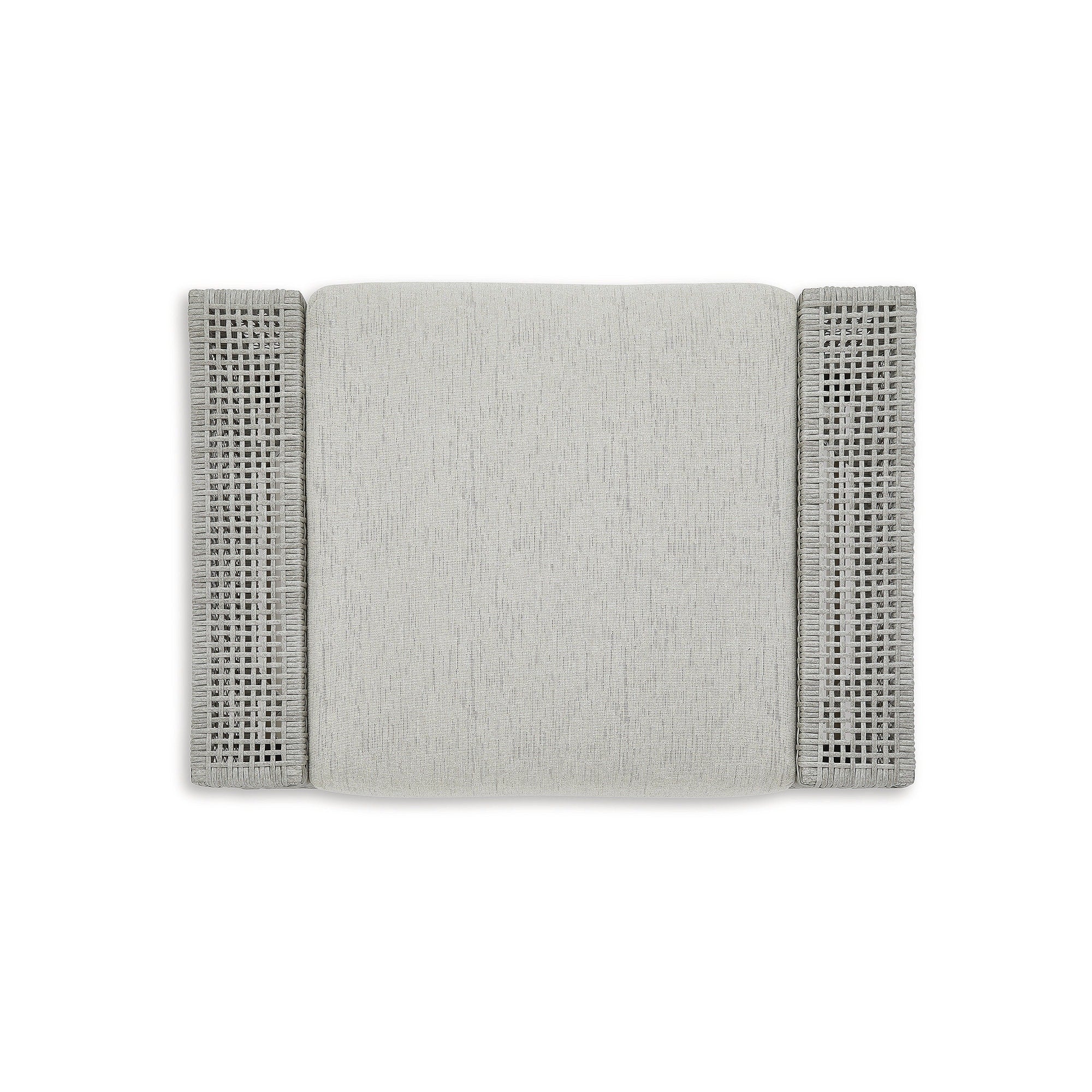 Ottoman d'extérieur gris Signature Design by Ashley Seton Creek avec coussin - 35,13 L x 24,5 P x 19 H