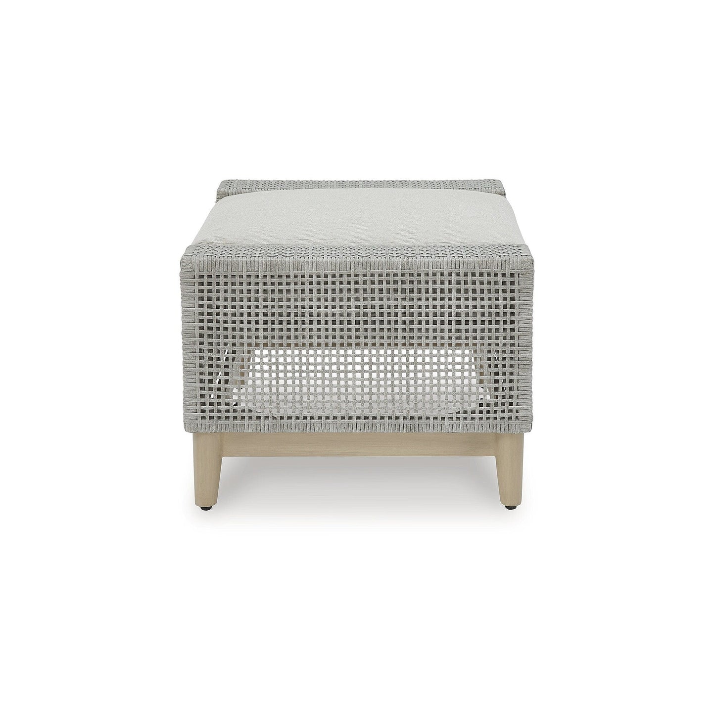 Ottoman d'extérieur gris Signature Design by Ashley Seton Creek avec coussin - 35,13 L x 24,5 P x 19 H