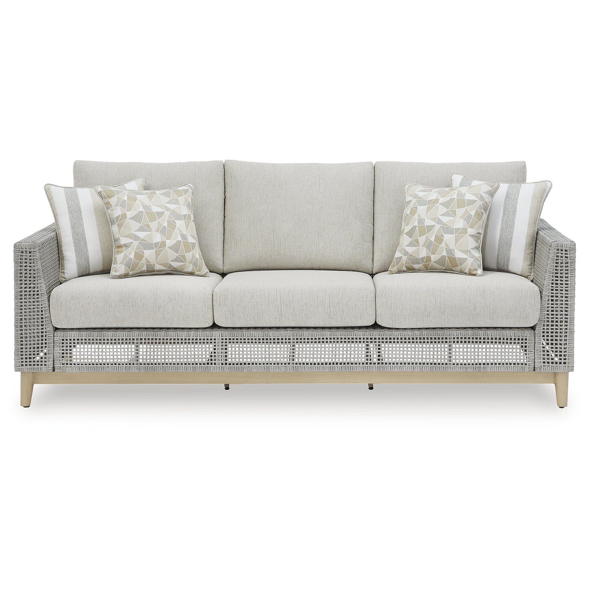 Canapé d'extérieur gris Seton Creek Signature Design by Ashley avec coussin - 82,63 L x 36,25 P x 35,88 H