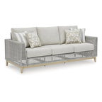 Canapé d'extérieur gris Seton Creek Signature Design by Ashley avec coussin - 82,63 L x 36,25 P x 35,88 H