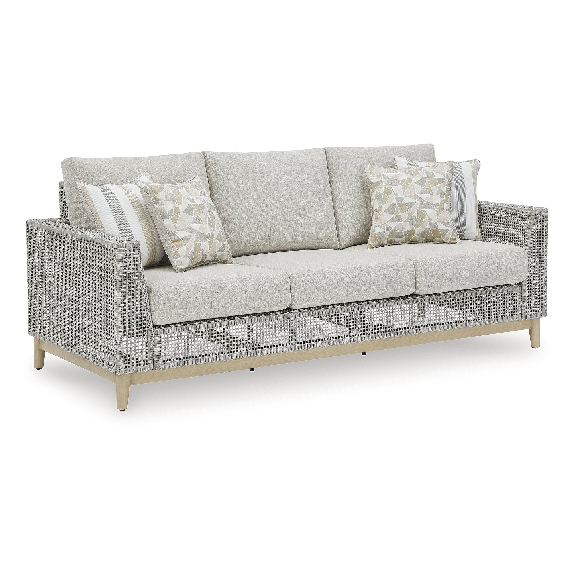 Canapé d'extérieur gris Seton Creek Signature Design by Ashley avec coussin - 82,63 L x 36,25 P x 35,88 H