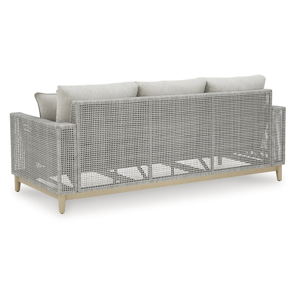 Canapé d'extérieur gris Seton Creek Signature Design by Ashley avec coussin - 82,63 L x 36,25 P x 35,88 H