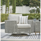 Salon d'extérieur pivotant gris Signature Design by Ashley Seton Creek avec coussin - 36,38 L x 35 P x 36 H