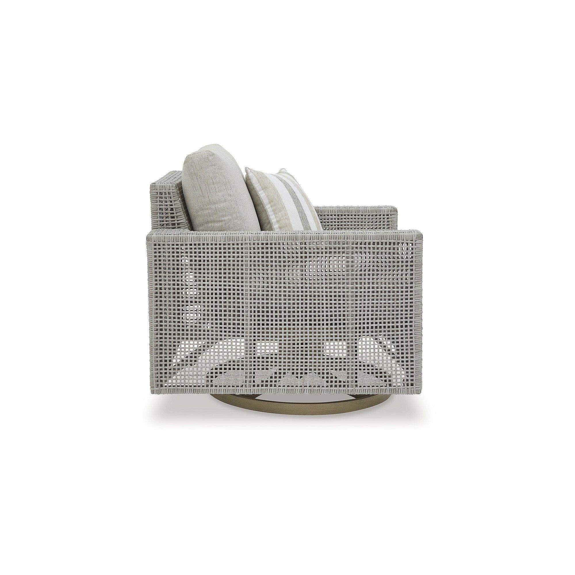 Salon d'extérieur pivotant gris Signature Design by Ashley Seton Creek avec coussin - 36,38 L x 35 P x 36 H