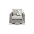 Salon d'extérieur pivotant gris Signature Design by Ashley Seton Creek avec coussin - 36,38 L x 35 P x 36 H