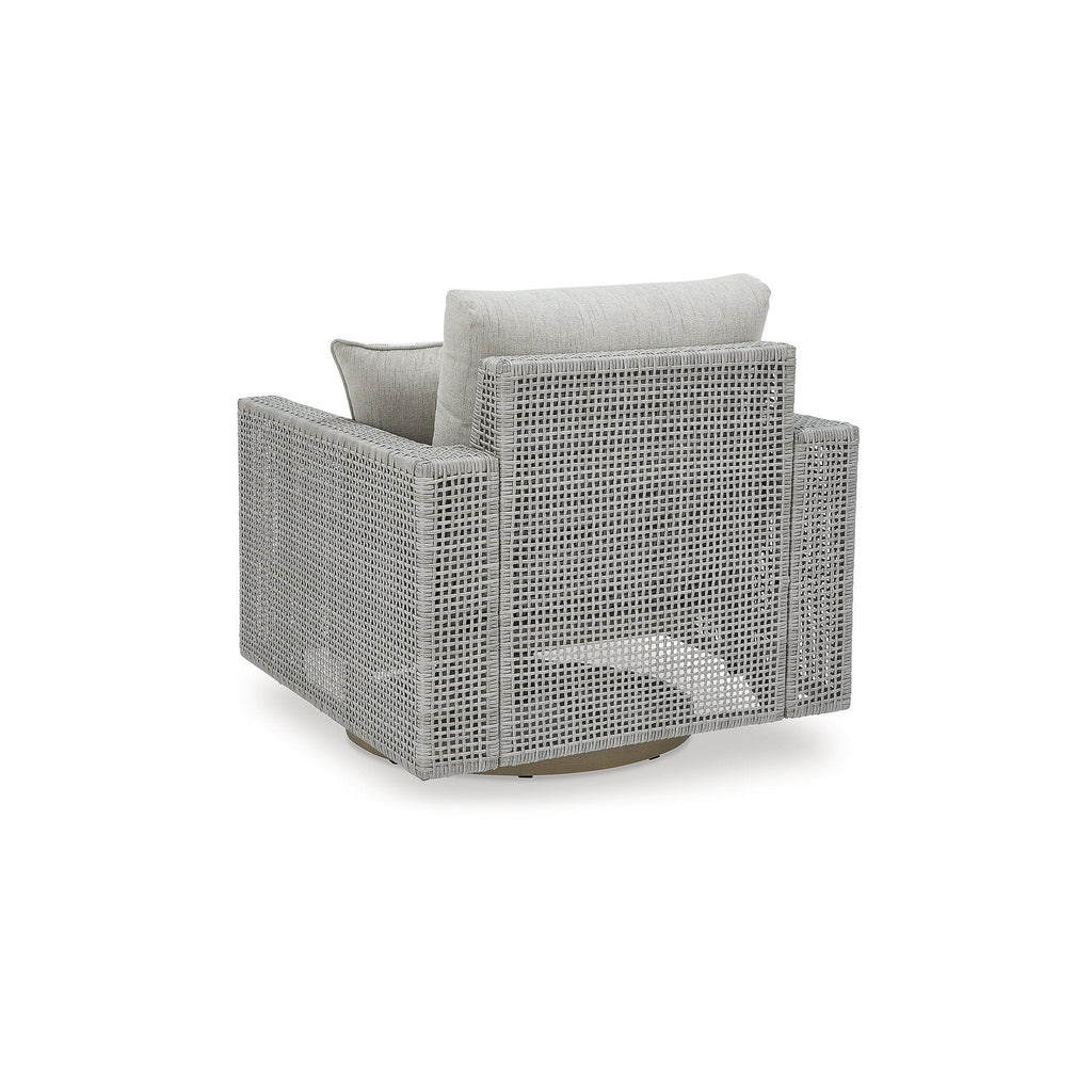 Salon d'extérieur pivotant gris Signature Design by Ashley Seton Creek avec coussin - 36,38 L x 35 P x 36 H