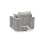 Salon d'extérieur pivotant gris Signature Design by Ashley Seton Creek avec coussin - 36,38 L x 35 P x 36 H