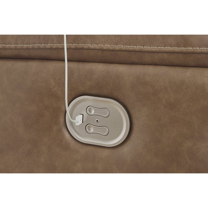 Canapé inclinable électrique Signature Design by Ashley Trasimeno Caramel - 92 L x 40 P x 42 H