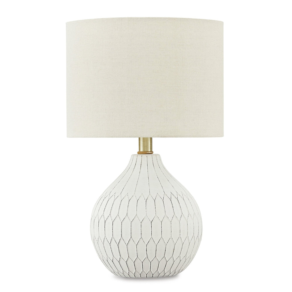 Lampe de table blanche et ivoire Signature Design by Ashley Wardmont - 17,5 po