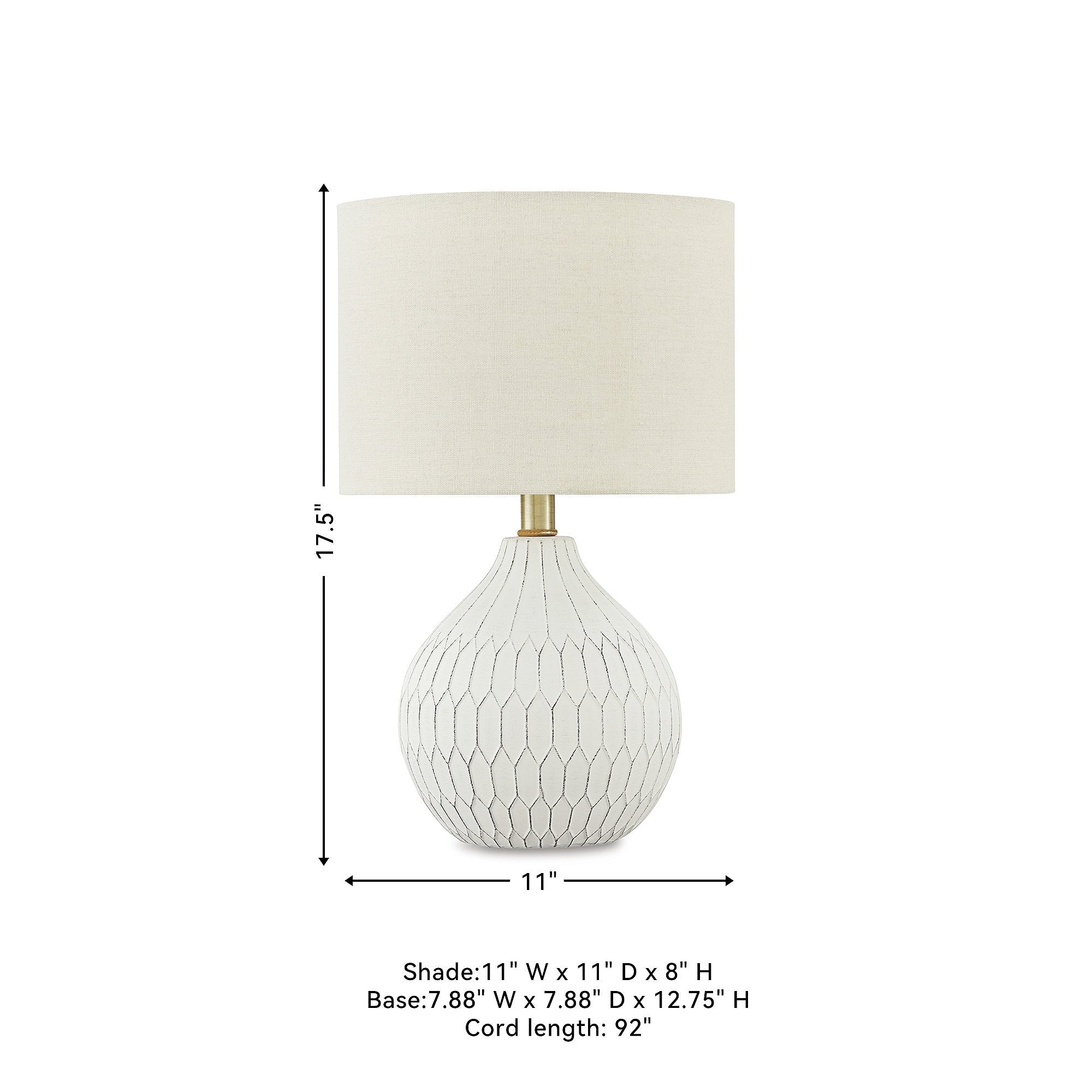 Lampe de table blanche et ivoire Signature Design by Ashley Wardmont - 17,5 po