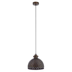 Suspension Sigrid River of Goods en bronze antique avec abat-jour en forme de bol - 11 x 11 x 11,25/70,25
